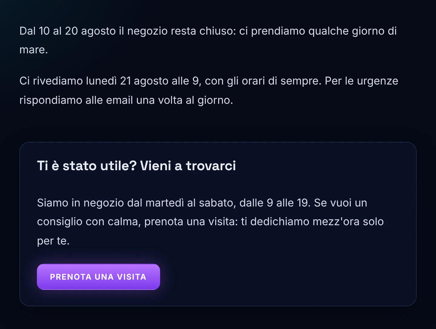plumeCMS: Un riquadro in fondo a ogni articolo