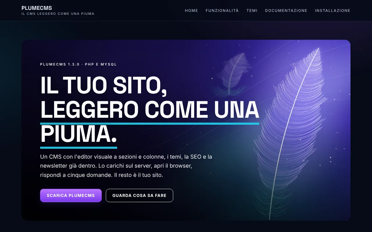 Il tema Cosmo di plumeCMS